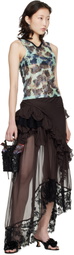 Collina Strada Green & Black Lace Dachi Tank Top