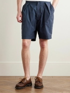 Blue Blue Japan - Tapered Pleated Indigo-Dyed Nylon Shorts - Blue