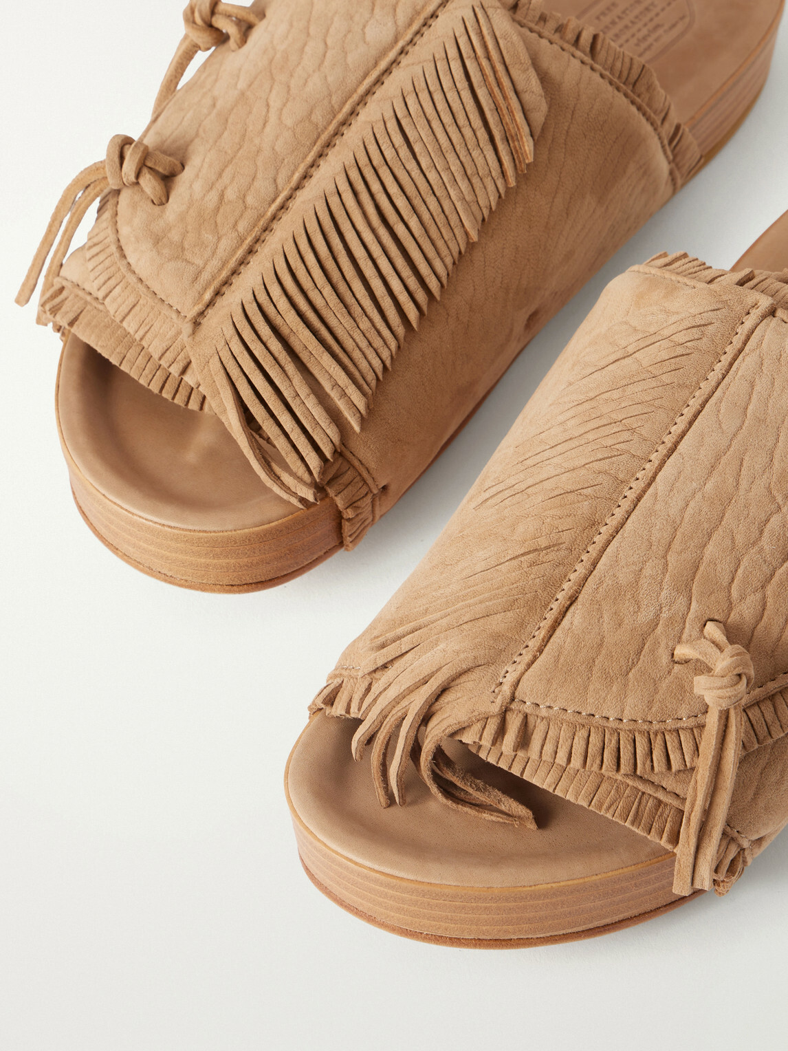 Visvim - Christo Shaman Folk Suede Slides - Neutrals