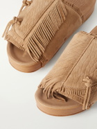 Visvim - Christo Shaman Folk Suede Slides - Neutrals