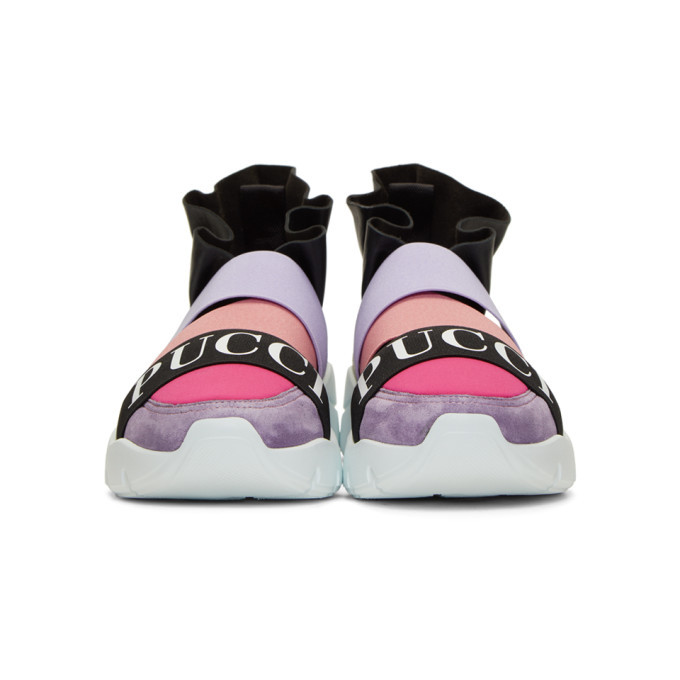 Emilio Pucci Pink and Purple City Up Sneakers Emilio Pucci