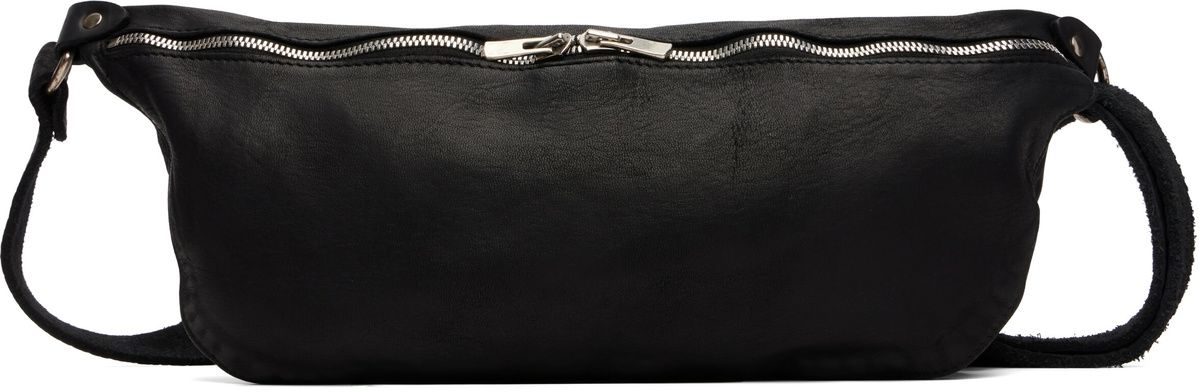 Guidi Black Leather Belt Bag