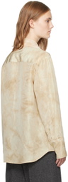 UMBER POSTPAST Beige Onion Dyed Silk Scarf Shirt