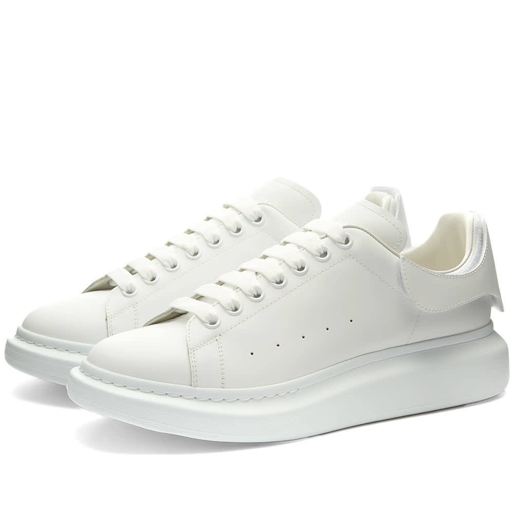 Alexander McQueen - Kids White & Blue Oversized Velcro Sneakers
