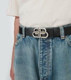 Balenciaga - BB Large croc-effect leather belt