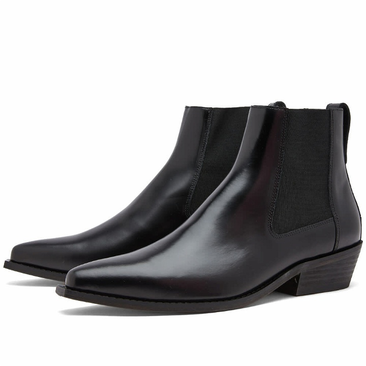 Photo: Our Legacy Men's Cyphre Chelsea Boot in Black Leather