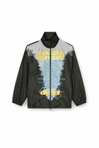 Diesel Tech-jersey jacket with lyrics print - Jackets - Unisex - Black