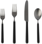Mepra SSENSE Exclusive Silver & Black Fantasia Cutlery Set, 5 pcs