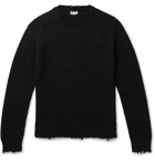 SAINT LAURENT - Distressed Cotton Sweater - Black