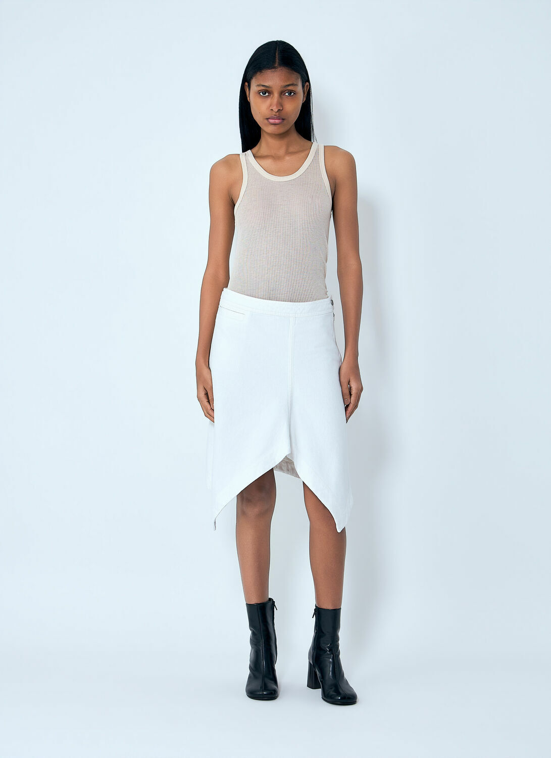 Lemaire Asymmetric Denim Skirt