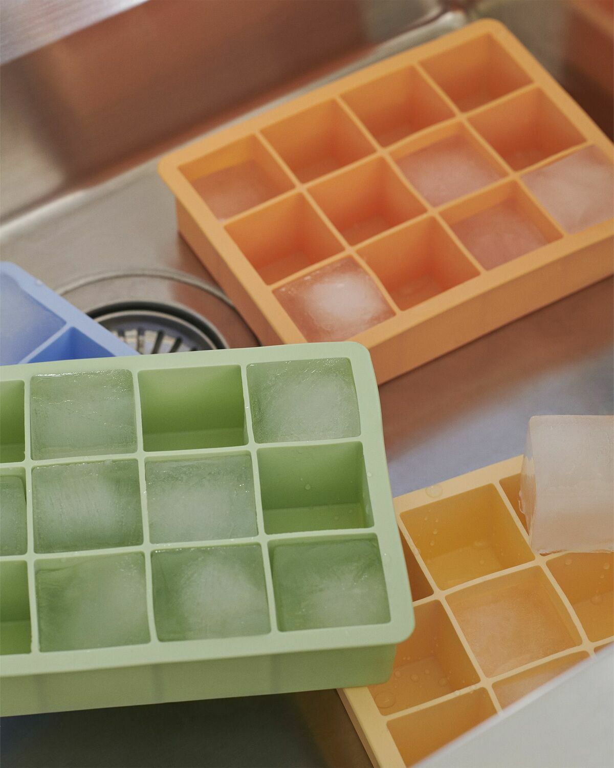 Hay Ice Cube Tray Square X Large Orange Tableware