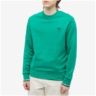 Fred Perry Authentic Men's Crew Neck Sweat in Fred Perry Green