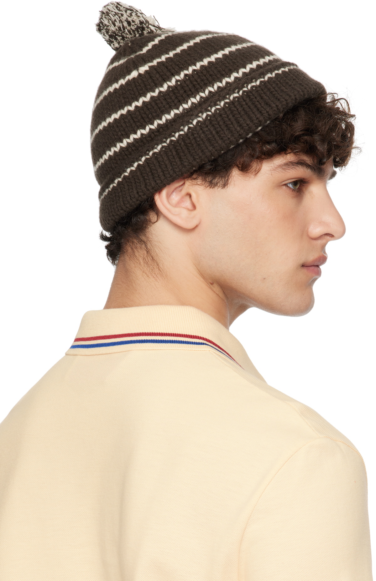 Valentino Garavani Brown 'Chez Valentino' Knitted Wool Beanie