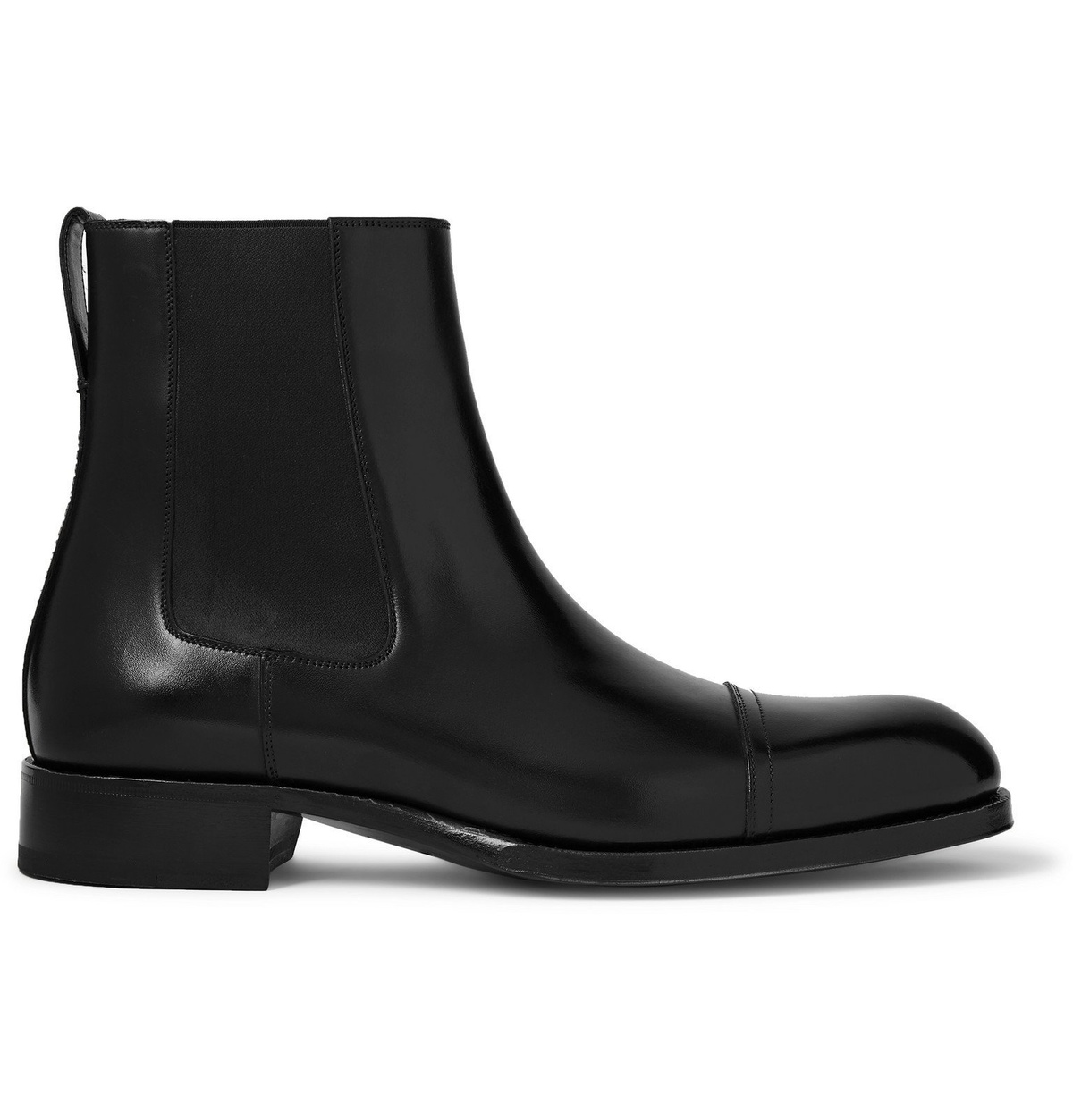 TOM FORD - Edgar Cap-Toe Polished-Leather Chelsea Boots - Black TOM FORD