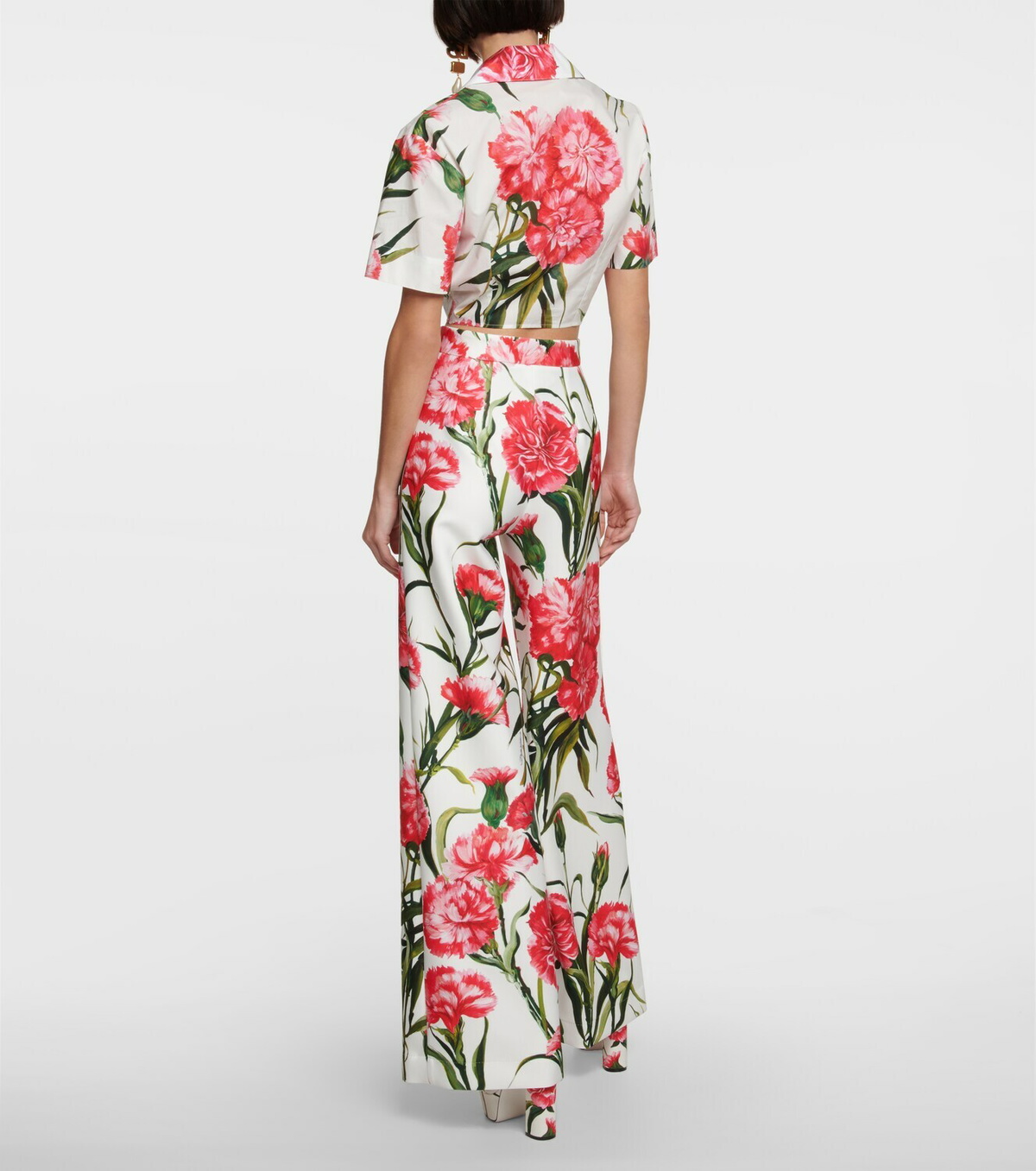 Dolce & Gabbana Green Floral Garterized Straight Pajama Pants main image 0