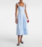 Rebecca Vallance Nilah striped belted cotton midi dress
