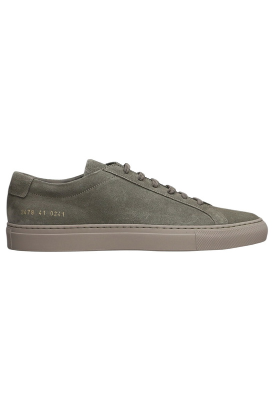 Photo: Common Projects Achilles Sneakers In Taupe Suede