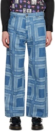Charles Jeffrey LOVERBOY Blue Wide Jeans