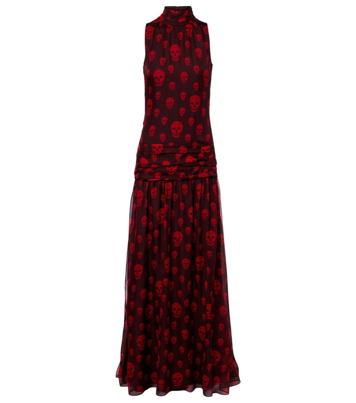 Photo: McQueen Skull silk maxi dress