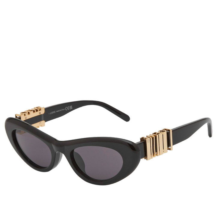 Photo: Loewe Eyewear Women's Slim Oval Sunglasses in Black 
