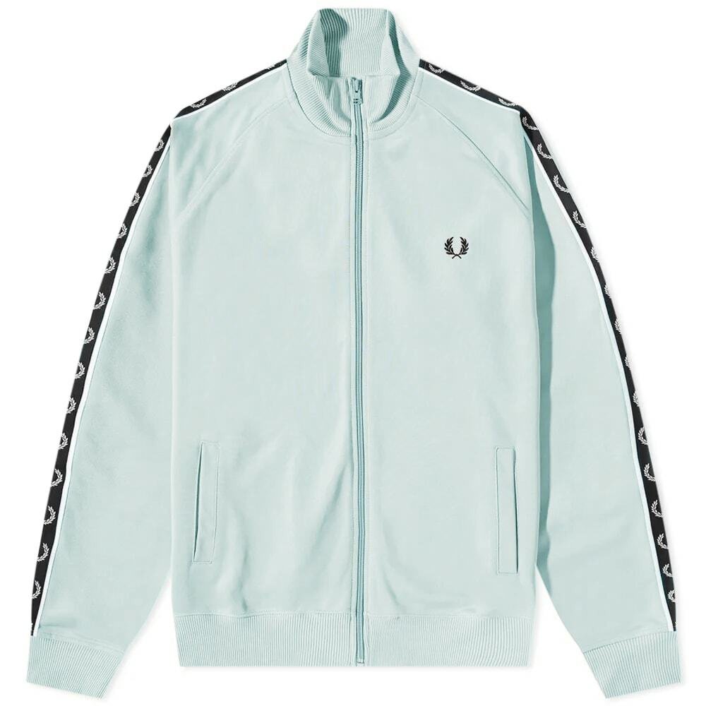 Fred Perry Authentic Men's Seasonal Taped Track Jacket in Silver Blue ...
