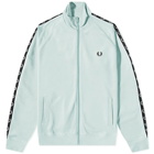 Fred Perry Authentic Men's Seasonal Taped Track Jacket in Silver Blue/Blac