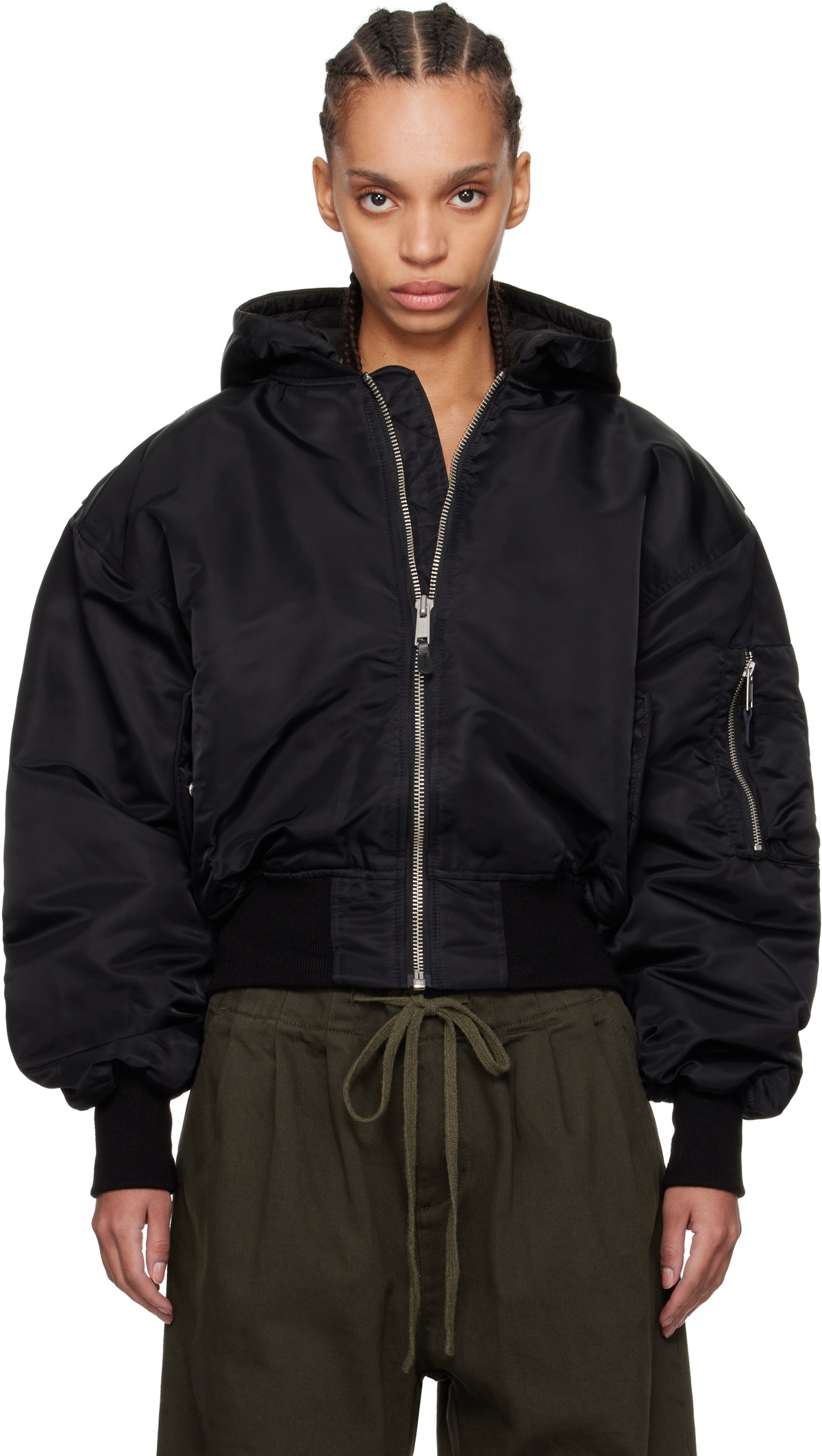 Entire Studios SSENSE Exclusive Black W2 Bomber Jacket