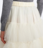 Simone Rocha Ruffled tulle midi skirt
