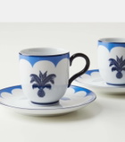 Aquazzura Casa Jaipur set of 2 espresso cups and saucers