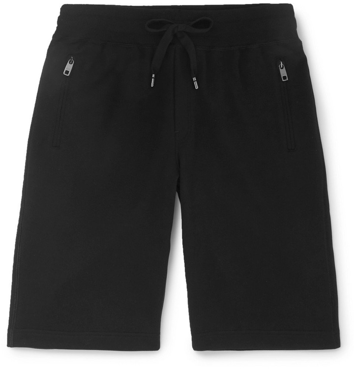 Photo: Dolce & Gabbana - Loopback Cotton-Jersey Shorts - Black