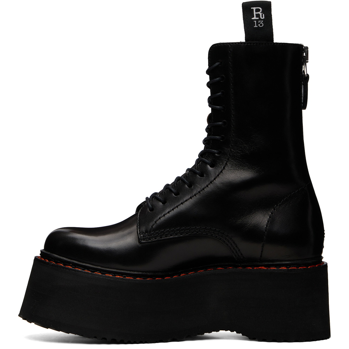 R13 Black Double Stack Boots