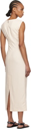 MSGM Off-White Twisted Midi Dress