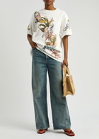 Alemais Oleander Printed Cotton T-shirt Multicoloured