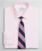 Brooks Brothers Men's Soho Extra-Slim Fit Dress Shirt, Performance Non-Iron with COOLMAX, Ainsley Collar Twill | Pink