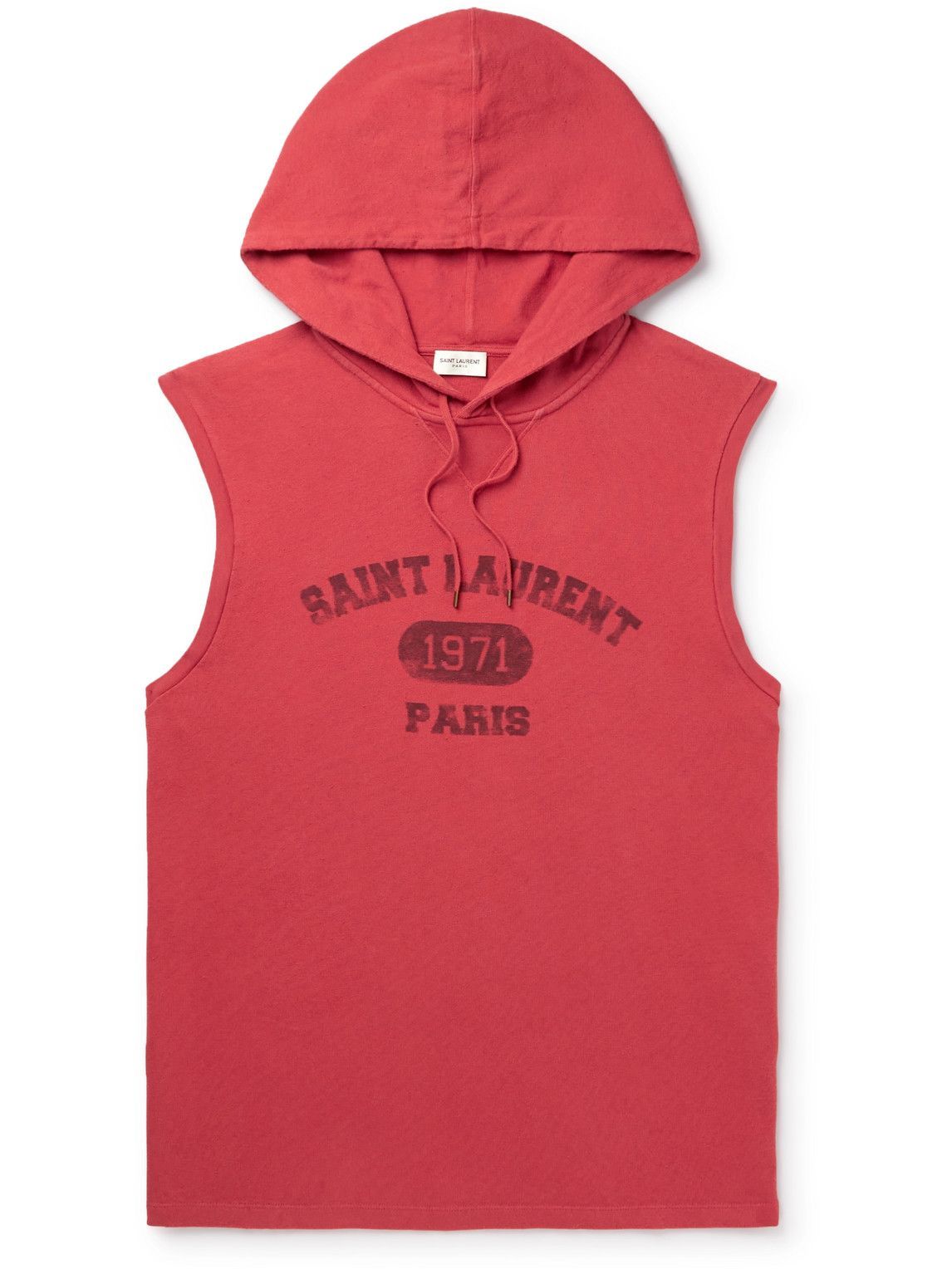 SAINT LAURENT Printed cotton-jersey hoodie