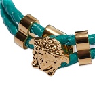 Versace Men's Leather Medusa Bracelet in Green