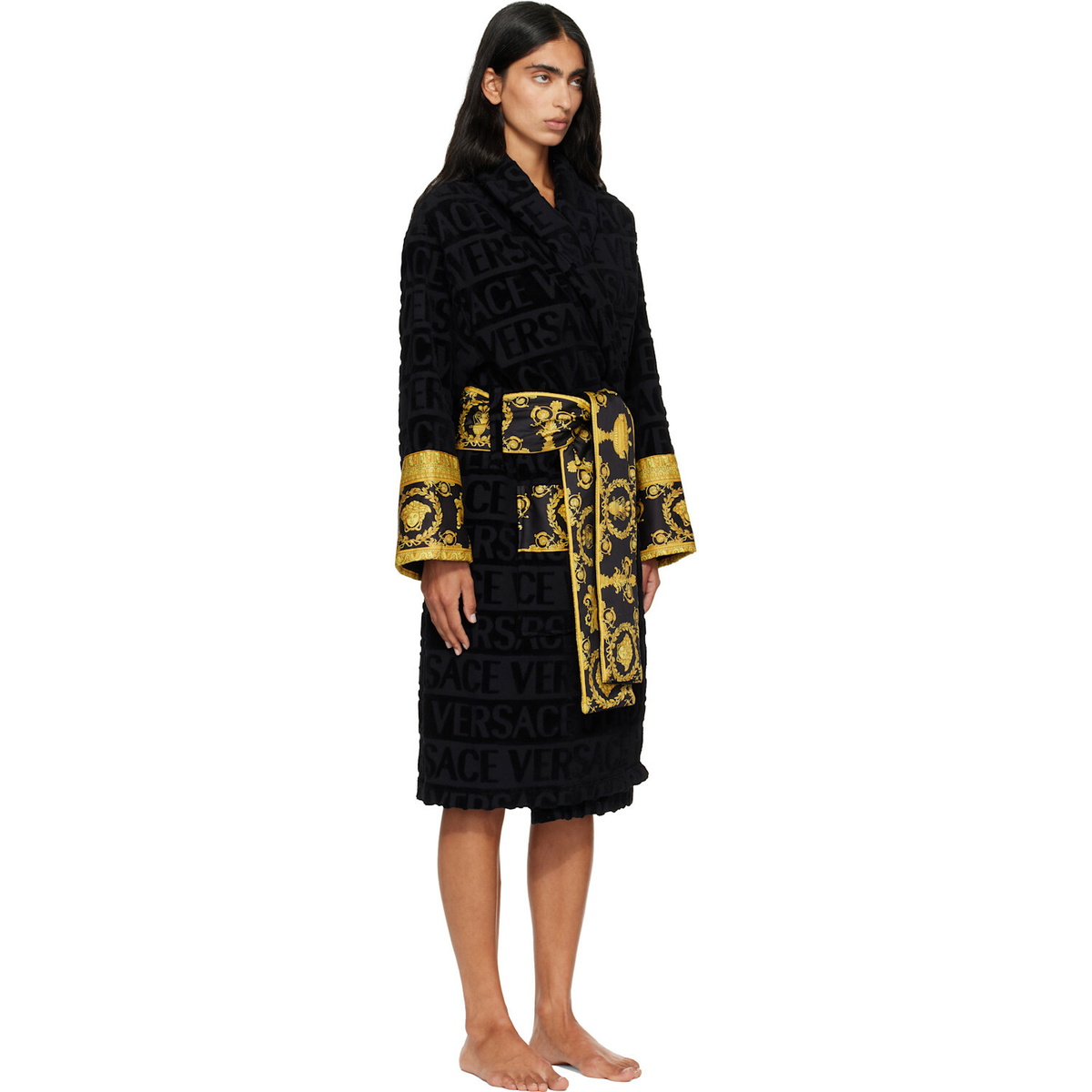 Versace Black 'I Heart Baroque' Bathrobe