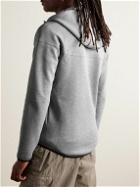 Nike - Logo-Print Cotton-Blend Tech Fleece Zip-Up Hoodie - Gray