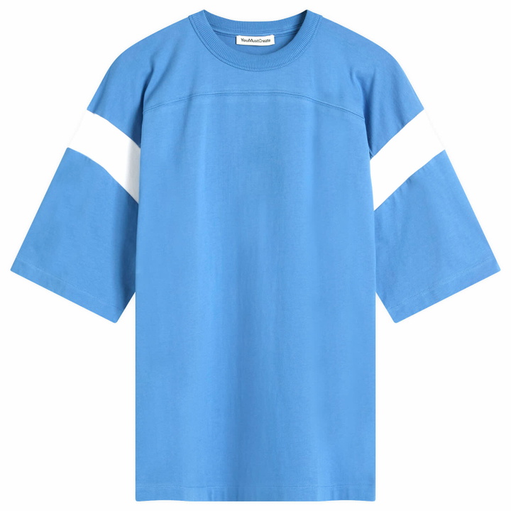 Photo: YMC Women's Skate T-Shirt in Blue/White