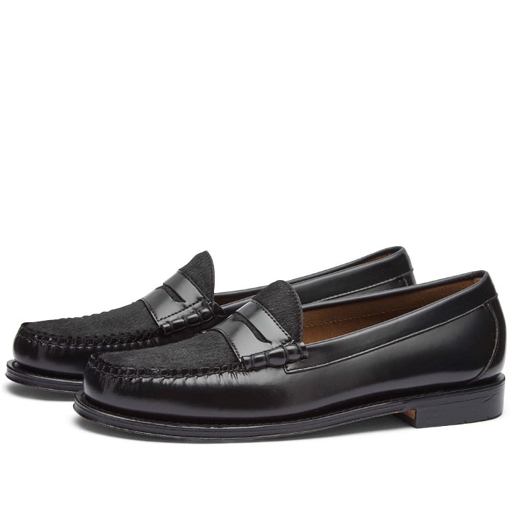 Photo: Bass Weejuns Men's Larson Exotic Mix Loafer in Black Leather/Hide