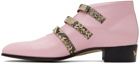 Gucci Pink Python Ankle Boots