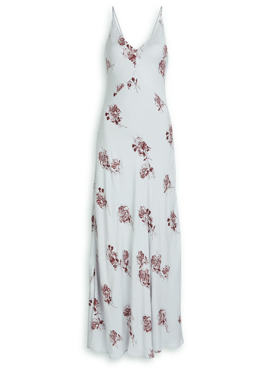 Day Birger ET Mikkelsen Peach Floral-print Crepe Maxi Slip Dress Multicoloured 1