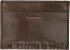 Paul Smith Brown Leather Shadow Stripe Card Holder