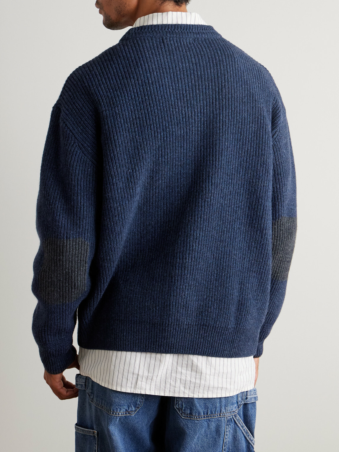 FrizmWORKS - Patch Wool-Blend Sweater - Blue