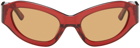 Eckhaus Latta SSENSE Exclusive Red 'The Bug' Sunglasses