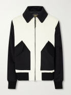 Golden Bear - Two-Tone Leather-Trimmed Wool-Felt Bomber Jacket - Neutrals