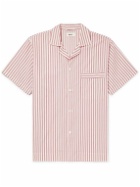 TEKLA - Striped Organic Cotton-Poplin Pyjama Shirt - Red