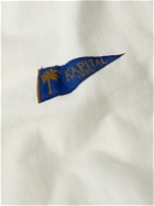 KAPITAL - Logo-Appliquéd Cut-Out Printed Cotton-Jersey T-Shirt - White