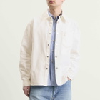 AMI Paris Men's Ami De Coeur Light Denim Overshirt in Blanc Creme