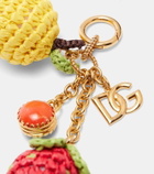 Dolce&Gabbana DG raffia-trimmed keychain